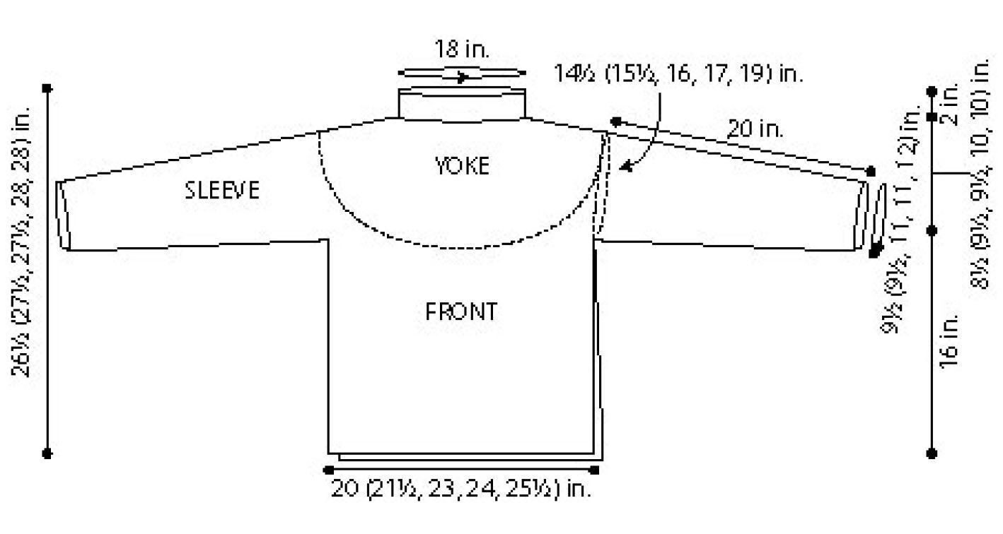 схема свитера с размерами